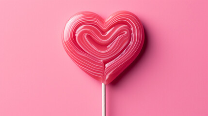 Heart shaped lollipop. Valentine's day concept. 