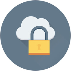 Cloud Security Vector Icon