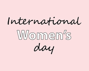 international women's day illustration, calligraphy international women's day, Beautiful female face women's day card
