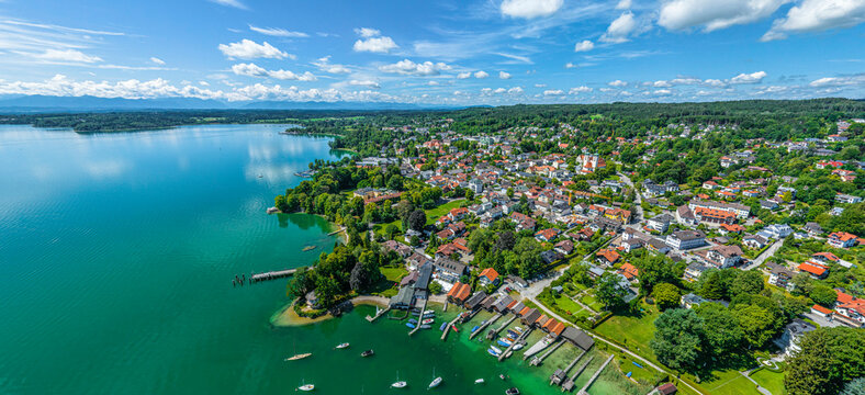 Ausblick auf Tutzing am Starnberger See im Sommer
