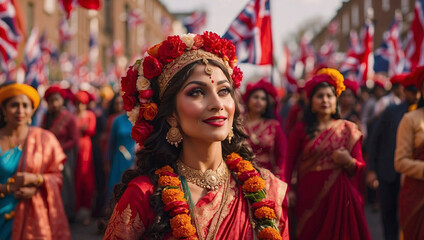 Fototapeta premium person in traditional costume during the celebration of Independence day.