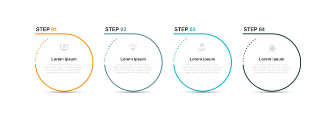 4 circle template infographic vector element