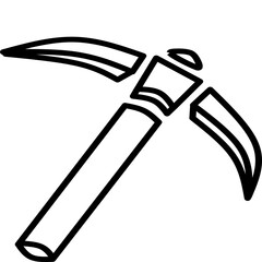 pickaxe 3D Outline for icon labor day concept isolated on transparent