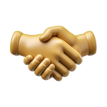 3d Rendering Of Handshake Emoji Isolated On Transparent Background