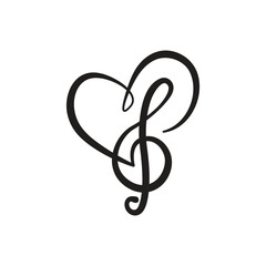 Musical notes outline icon. Vector illustration on an isolated white background.
