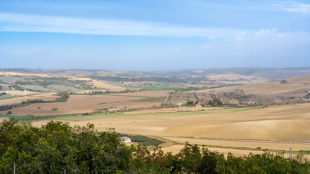 View of field in Tarquinia in Italy