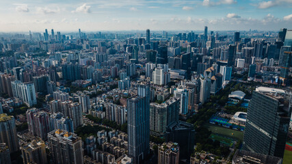 Fototapeta premium Aerial view of landscape in Guangzhou city, China