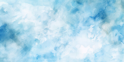 Fototapeta na wymiar Abstract Watercolor Sky: Blue, Textured, and Light