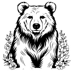 Bear clipart, valentine day, valentine clipart, cute bear svg, animal svg, animal eps, animal clipart, jungle png, tiger, animal, vector, tattoo, head, cat, wild, illustration, mammal, bear, logo, des