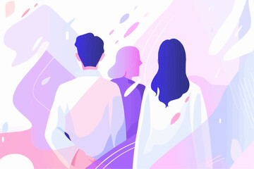 love, woman, silhouette, couple, vector, heart, people, illustration, pink, art, wedding, design, bride, dance, romantic, valentine, kiss, party, day, groom, body, dancing, beauty, family, music