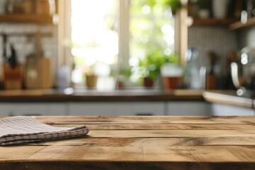 Blurred interior of background on a tabletop