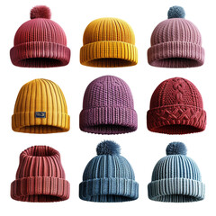 Winter hat vector. Knitted red hat. Winter hat, beanie on a white background. vector illustration 