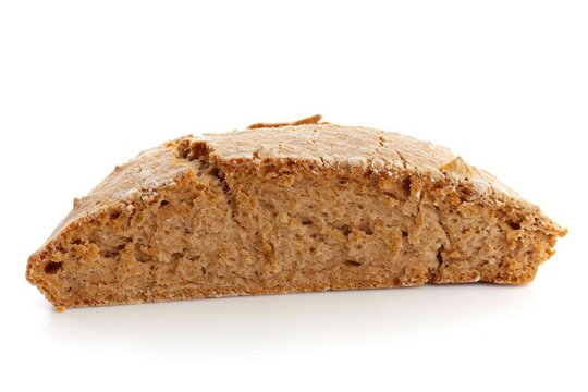 Brown bread biscuit on white background