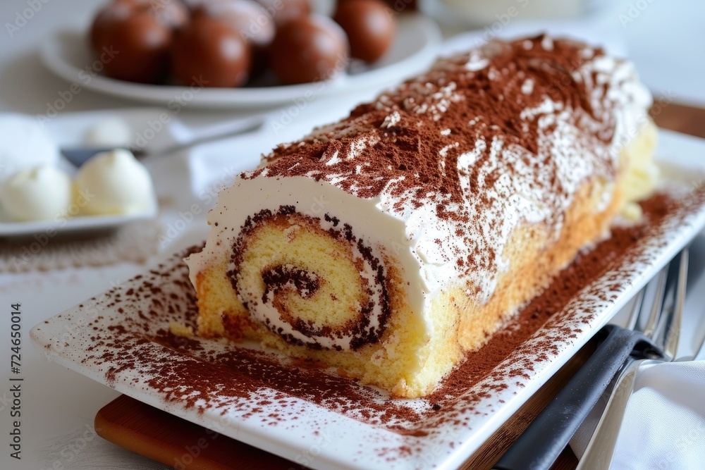 Poster Chiffon Swiss Roll with a hint of Tiramisu flavor