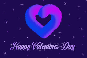 Happy Valentine's Day banner. Holiday blue background design.