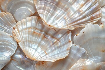 Close up texture of a luxurious mother of pearl seashell - obrazy, fototapety, plakaty