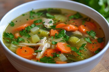 Homemade chicken vegetable soup.