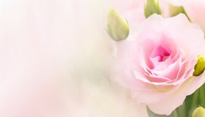 banner for website with closeup view of pink eustoma flower soft pastel wedding background