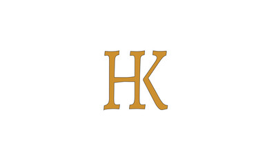 HK, KH , K , H , Abstract Letters Logo Monogram