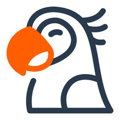 Vibrant Parrot Amidst Tropical Jungle Vector Icon Illustration