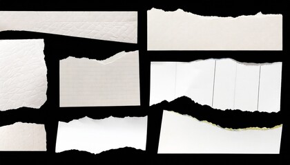 png ripped paper pieces isolated on background pages cutouts