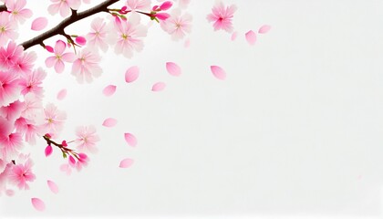 elegant cherry blossom petals isolated on a background for design layouts