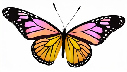 png flying butterfly with colorful wings isolated on background digital illustration