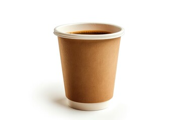 Coffee in a paper cup separated from surroundings