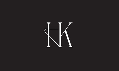 HK, KH , K , H , Abstract Letters Logo Monogram