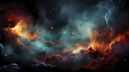 A mesmerizing, swirling galaxy of stars and nebulae against a deep, velvety black background - obrazy, fototapety, plakaty