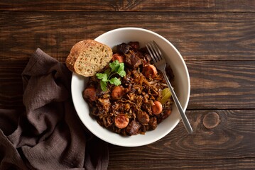 Stewed cabbage (polish bigos)