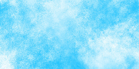 Obraz premium Hand painted blue sky and clouds. Watercolor Shades The white cloud and blue Sky small clouds. Bright and shinny natural sky clouds with brush painted blue watercolor texture. Winter morning fresh.