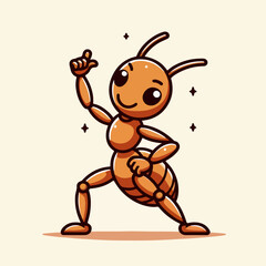 cute ant cartoon character