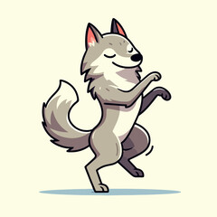 cute wolf cartoon character mascot