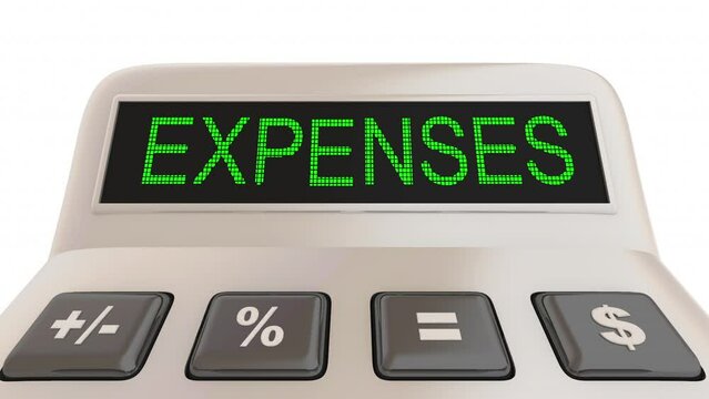 Calculate Your Expenses Costs Budget Calculator Finances Word 3d Animation
