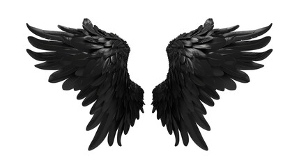 Obraz premium Black angel wings isolated