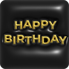 Happy Birthday wish celebration decoration art in gold and black