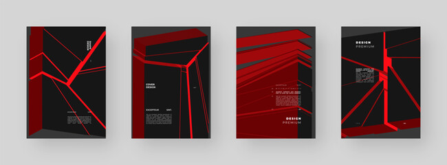 Abstract placard, poster, flyer, banner, blank, document. Colorful illustration on vertical A4 format. Broken form. Cracked figure. 3d shapes composition.