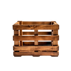 Fototapeta premium wooden box isolate on transparent background