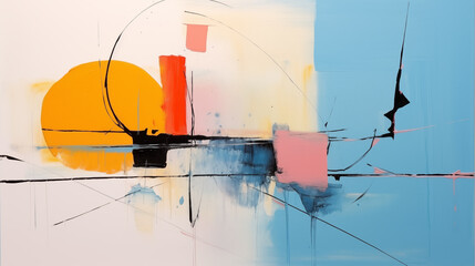 Abstract Art of Colorful Strokes and Shapes