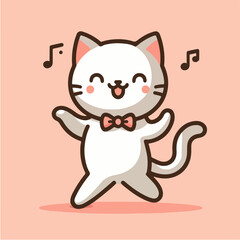 cute cat cartoon character mascot wearing a tie