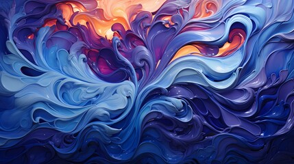A mesmerizing swirling vortex of deep royal blue
