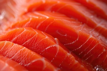 Extreme close up of trout or salmon fish fillet meat texture in a macro photo suitable for an online store or advertising content