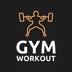 Logo of a man lifting a barbell over his shoulders during a gym workout