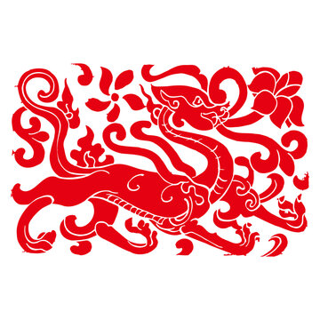 vector illustration of dragon abstract background