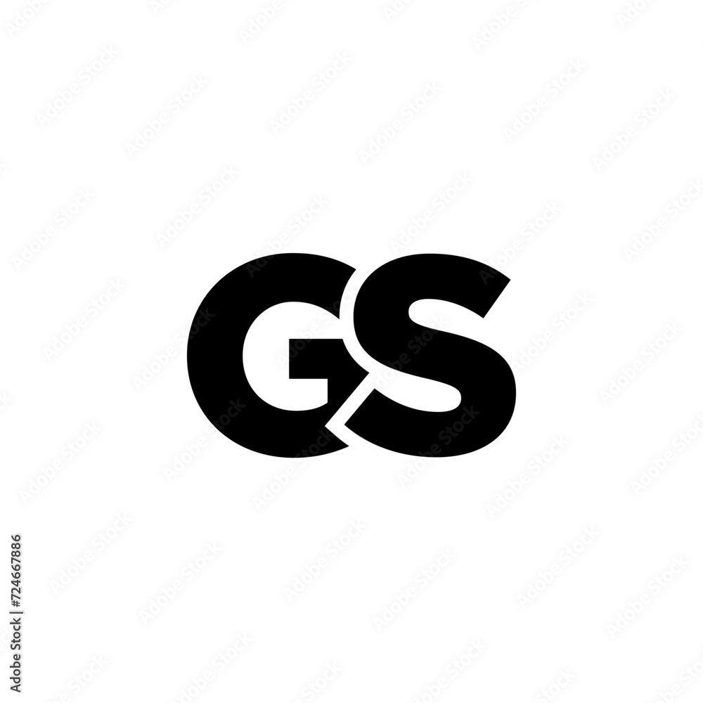Poster letter g and s, gs logo design template. minimal monogram initial based logotype.