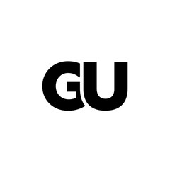 Letter G and U, GU logo design template. Minimal monogram initial based logotype.