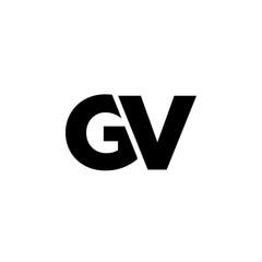 Letter G and V, GV logo design template. Minimal monogram initial based logotype.