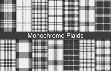 Fototapeta premium Monochrome plaid bundles, textile design, checkered fabric pattern for shirt, dress, suit, wrapping paper print, invitation and gift card.