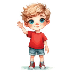 vector cute happy smiling child isolated on white